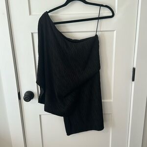 Black one shoulder cocktail dress